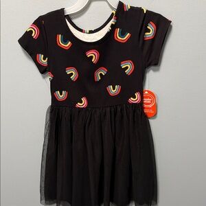 Black Dress with Rainbow Pattern for girls
